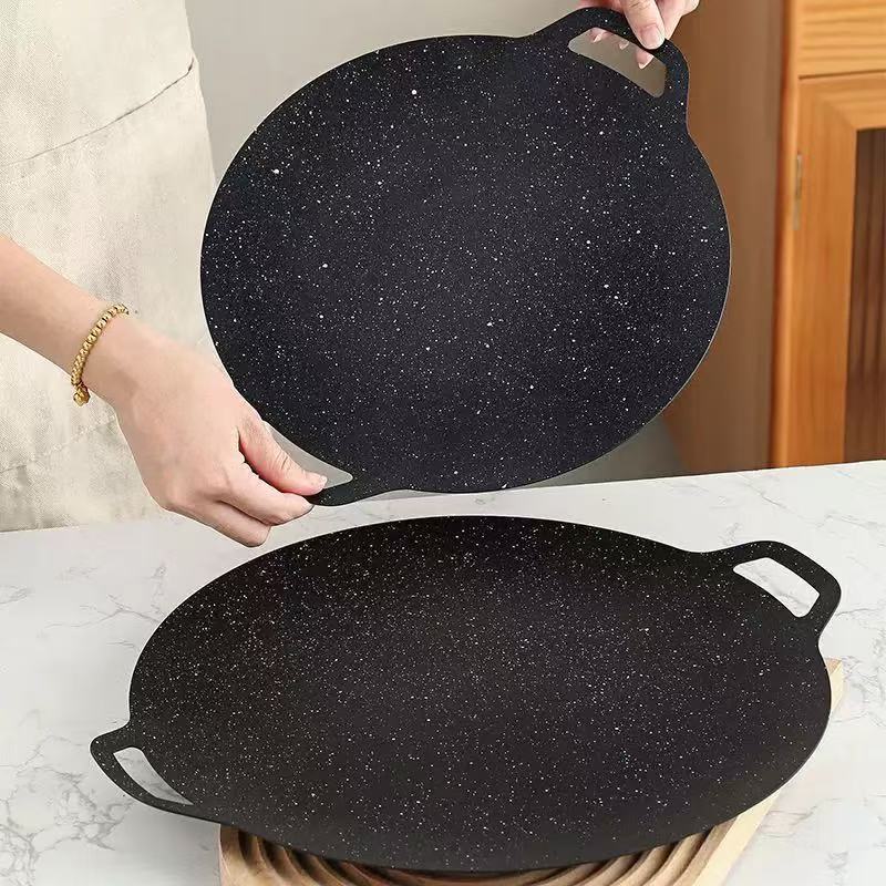 Kitchen Baking Containers - Тонкая корейская сковорода-гриль, круглая, с антипригарным
