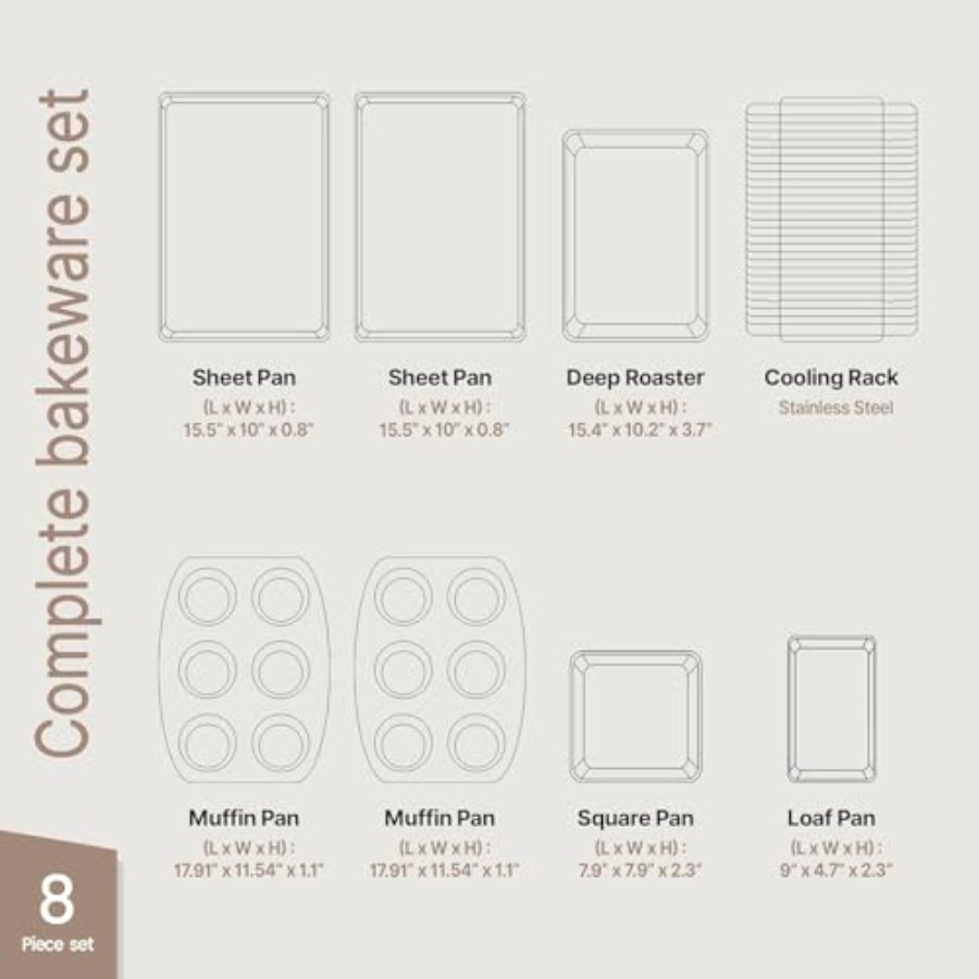 Набор для выпечки из 8 предмет – обзор и цена Kitchen Baking Pan Set